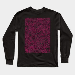 Valentine's Doodle Shirt (hot pink) Long Sleeve T-Shirt